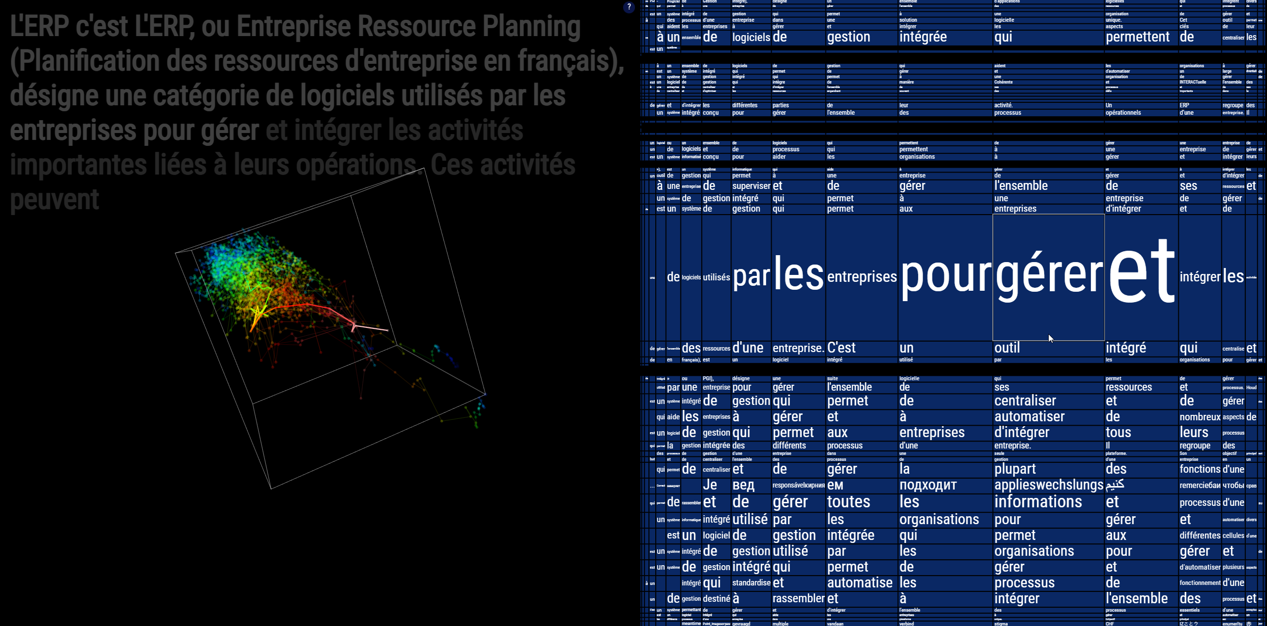 Illustration du fonctionnement d'un LLM (construction probabliste) IA générative